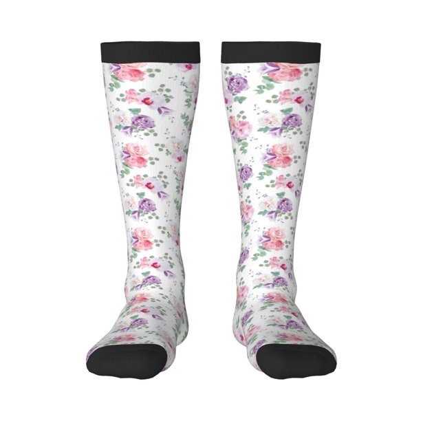 Balery Rose Flower B Calcetines novedosos Calcetines deportivos Calcetines hasta la rodilla Calcetines de algodón Calcetines originales y geniales
