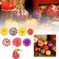 6Pcs Foam Pumpkins 4inch Mini Small Stripe Dot Print Pumpkin