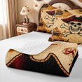 thumbnail image 4 of meiyoeat Vintage Pirate Skull Quilt Full,Treasure Chest Print Full Bedspread Sets For Boys,Brown Black,3-Piece,1 Coverlet and 2 Pillowcases, 4 of 7