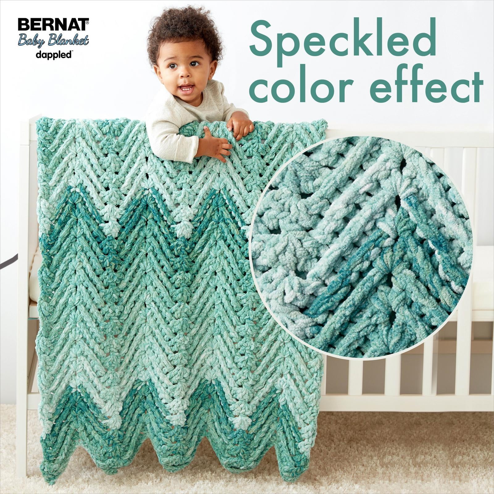Bernat® Baby Blanket Dappled™ Yarn, Polyester #6 Super Bulky, 10.5oz/300g, 220 Yards