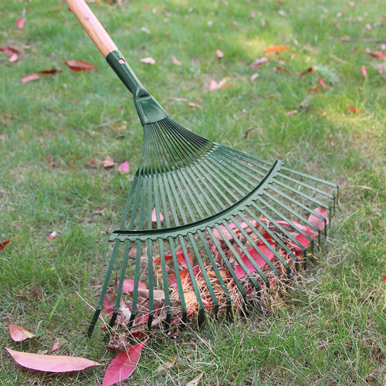 Eqslft Adjustable Garden Rakes Metal Rakes for Yard 22-Teeth Leaf Set Hand,Leaf Rake, Garden Rake, Garden Tool(1PC)