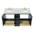 thumbnail image 6 of ARIEL Taylor 72 Inch Double Rectangle Sink Bathroom Vanity With Carrara White Quartz Countertop 1.5 Edge In Midnight Blue, 6 of 7