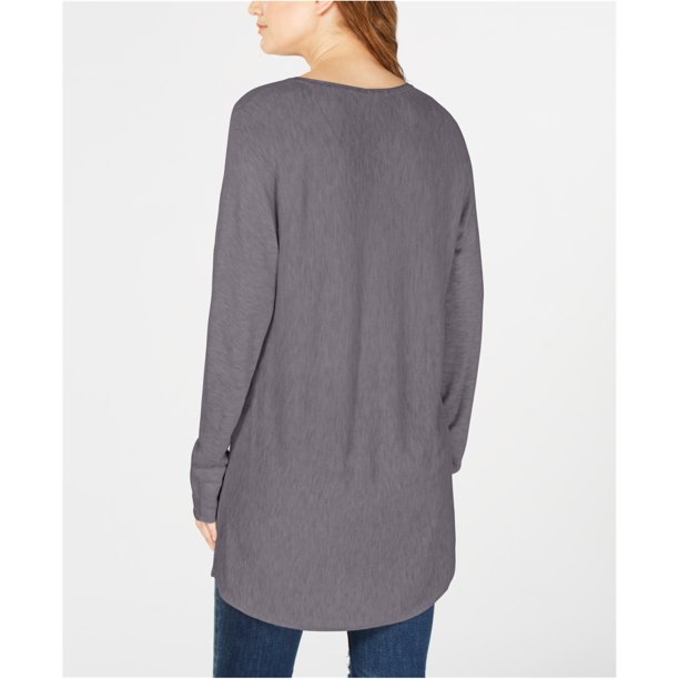 INC Blusa tipo túnica con cuello en V para mujer, gris, extragrande I-N-C Sayo