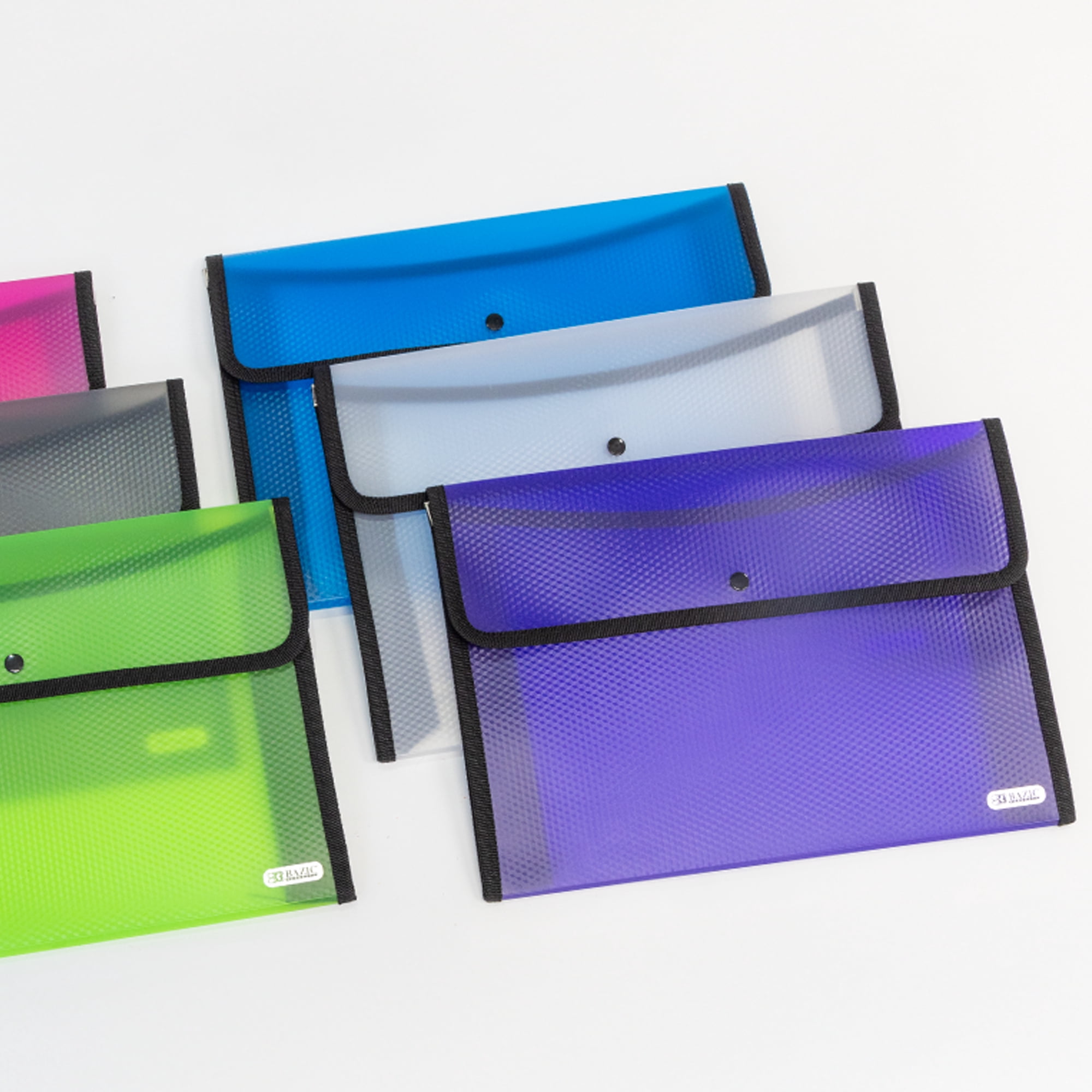 BAZIC Plastic File Folder, Letter Size Document Holder Envelopes, 24-Pack