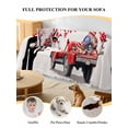 thumbnail image 4 of Valentine's Day Couch Cover for Dogs, Red Love Heart Tree Truck Balloons Rugby Washable Sofa Covers Slipcover for Pets Dogs Futon Cover, Couch Recliner Covers, Oversized Chair Slipcover 71"x91", 4 of 9