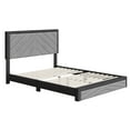 thumbnail image 4 of Boyd Sleep Barcelona Black/Gray Linen Queen Size Fully Upholstered Platform Bed Frame with Adjustable Headboard, 4 of 15
