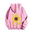 thumbnail image 4 of DDAPJ pyju Womens Cute Graphic Hoodies Oversized Sunflower Print Hooded Sweatshirt Teen Girls Y2K Aesthetic Hoodie with Kangaroo Pocket Pink XXL, 4 of 6
