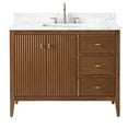 thumbnail image 4 of Vanity Art 42" Double Door Bathroom Vanity with Sink, Freestanding Storage Cabinet with Engineered Marble Top, Flip Down Tray, Drawer, and Shelf, 4 of 8
