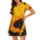 thumbnail image 1 of Easygdp Flower Bush Sunflower Camisón de manga corta para mujer, informal, estampado, 1 of 6