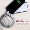 thumbnail image 6 of PHILIPS USB-C to USB-C Charging Cable, 6 Ft Long Cord, 60W, USB-If Certified, Compatible W/iPad Pro, MacBook Pro, Samsung Galaxy S21/S10/S9/S8/Plus, Google Pixel 5/C/3/2/XL, Black, DLC4106C/37, 6 of 7