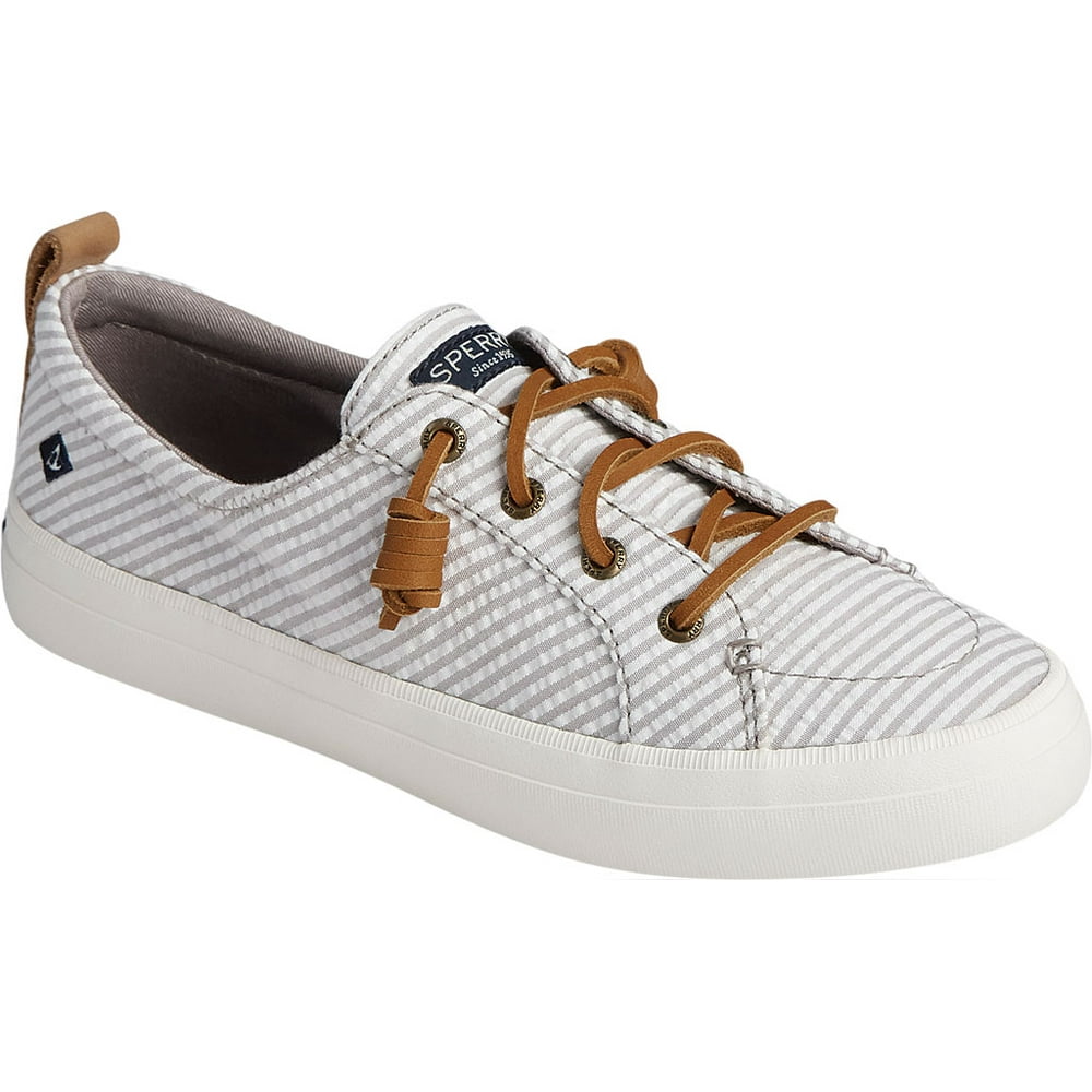 Sperry - Women's Sperry Top-Sider Crest Vibe Seersucker Sneaker Grey/White Textile 7.5 M