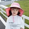 thumbnail image 6 of WUXIAN Toddler Kids Sun Hats Kids Sun Protection Upf50+ Bucket Hat Toddler Summer Beach Play Hats With Neck Flap Bucket Hats,Pink,One Size, 6 of 7
