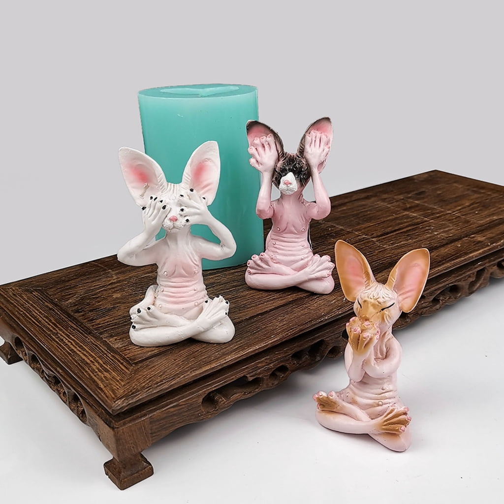 WINDLAND Cat Shape Candle Mold for Candle Making Resin Casting Epoxy Mold for Candle