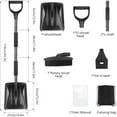 thumbnail image 3 of 3 in 1 Stainless Steel Snow Shovel, 43.3 x 10.6in Detachable and Extendable, for Winter Snow Shoveling in Vehicles, Including Bag Version, Sturdy, Durables(Black), 3 of 5