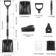 thumbnail image 4 of Shovel de acero inoxidable, Removible, Compacto + Ligero, Estilo utilitario, Para exteriores, Deshiele rápido, Fácil transporte, Incluye bolsa de transporte, Acero resistente, Para invierno, Shovel, 4 of 9