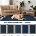 Simple Neutral Hasoo 6' x 9' Blue Modern Scalloped Bordered Neutral Area Rug for ...