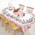 thumbnail image 6 of Pink Oval Tablecloth, Rose Flower Printed Tablecloth, Spring Summer Waterproof Floral Tablecloth 60x84inch, Suitable for Indoor and Outdoor, Holiday Kitchen Restaurant and Party, 6 of 6