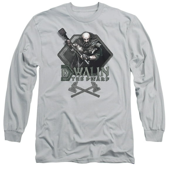 The Hobbit Dwalin Long Sleeve Adult 18/1 T-Shirt Silver