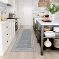 thumbnail image 3 of RUG ROBOT Modern Bordered Kitchen Runner Rugs Non Skid Washable, 2x6 Runners for Hallways Non Slip Ultra-Thin Hallway Rug, No Shedding Soft Carpet for Entryway Laundry Room Bedroom (2x6ft,Grey), 3 of 6