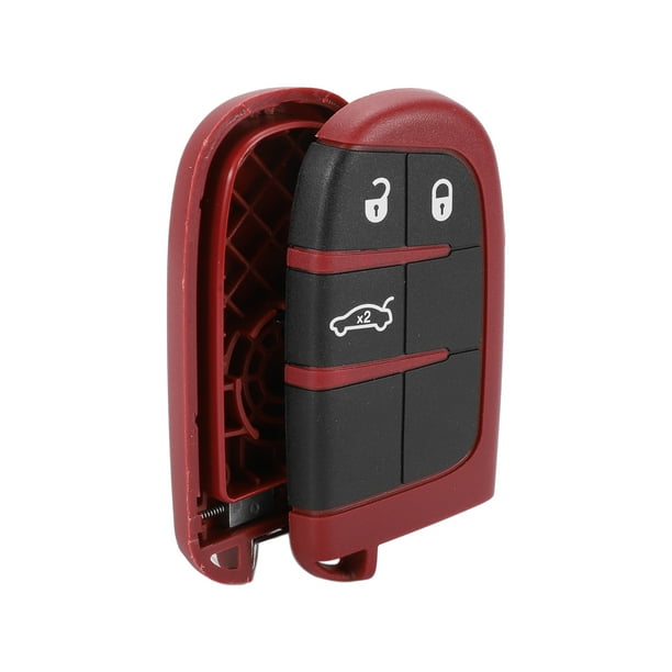 Carcasa de llave de 3 botones Unique Bargains para Dodge Charger 2017 Negro Rojo