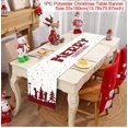 thumbnail image 1 of Camino de mesa navideño, adornos de nieve de bosque, Papá Noel, enanos, mantel rojo de Navidad, decoración de mesa, decoración de fiesta, 1 of 4