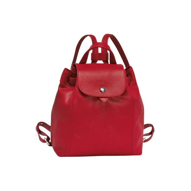 Longchamp Le Pliage Cuir Backpack Xs In Red 