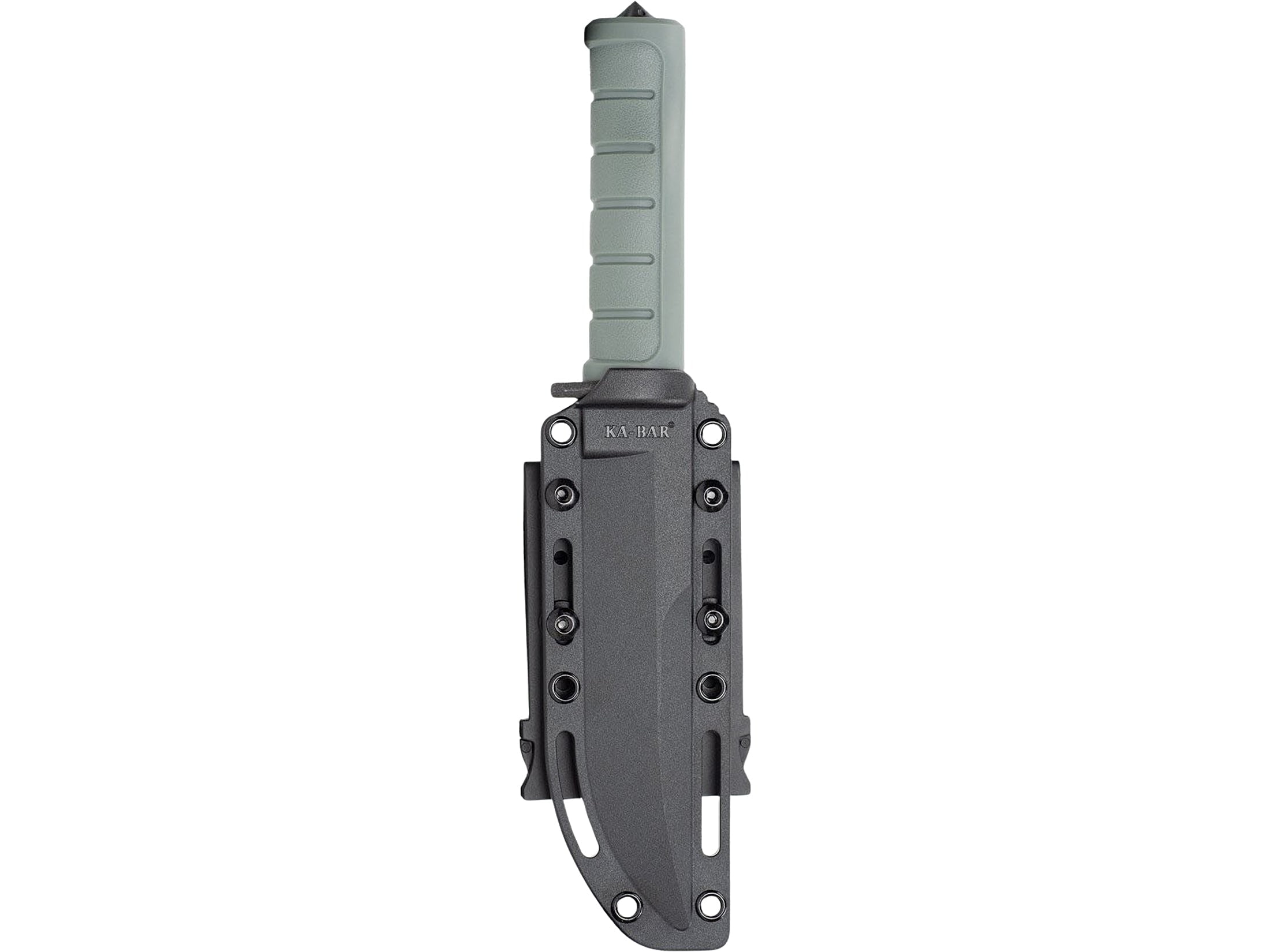 KA-BAR Dust I Fixed Blade Knife 6.125" Clip Point D2 Black PVD Blade Glass Filled Nylon Handle Green