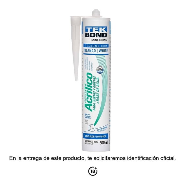 Adhesivo Acrílico Tekbond Cartucho 300 ml Blanco