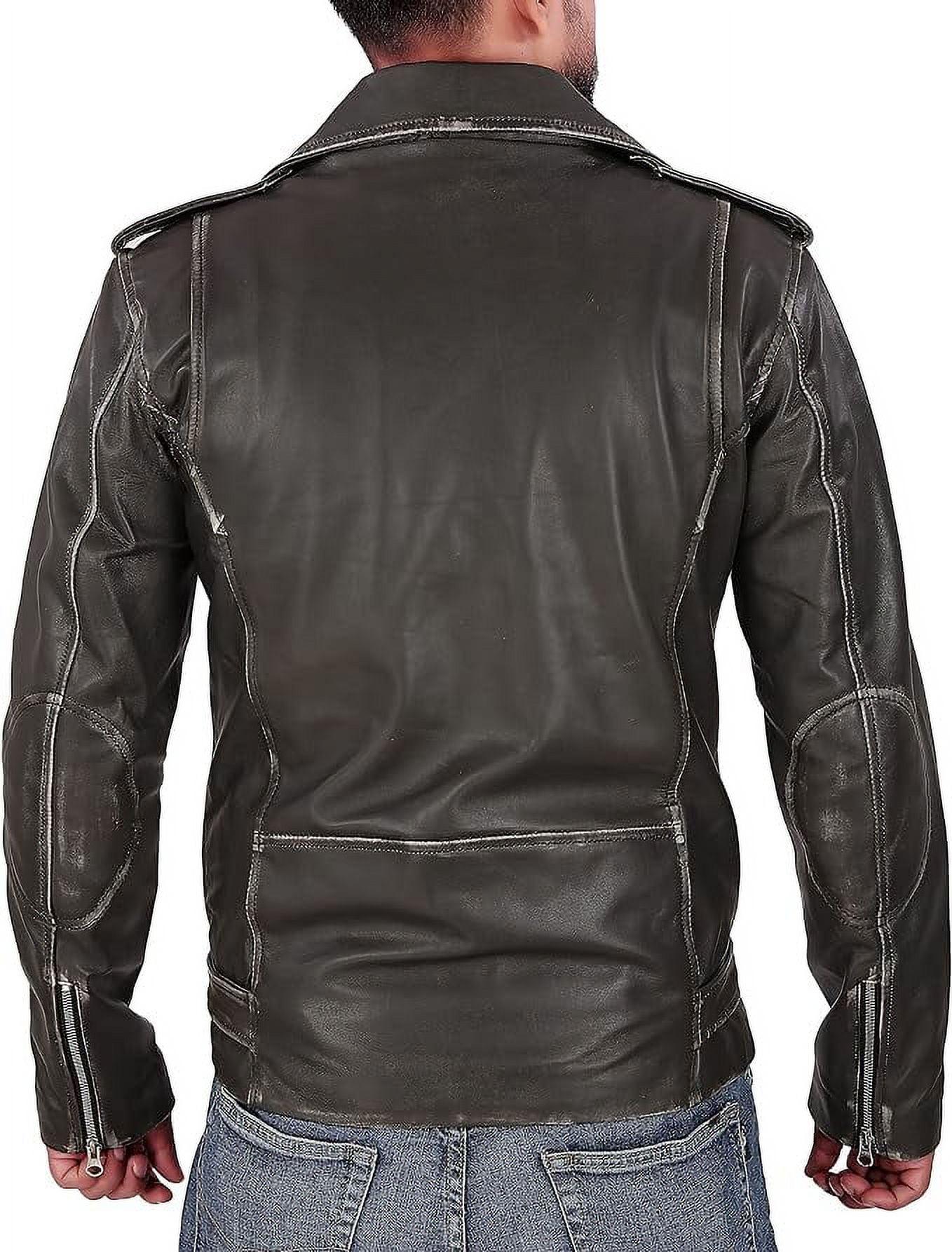 QAWACH Black Color Pure Lambskin Leather Winter Vintage Motorcycle Biker Moto Riding & Racing Jacket For Men S Size NBMJ-01