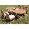thumbnail image 5 of Grade-A Teak Dining Set: 4 Seater 5 Pc: 94" Mas Oval Trestle Leg Table And 4 Devon Armless Chairs Outdoor Patio WholesaleTeak #51DV2305, 5 of 6