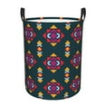 thumbnail image 1 of DouZhe Waterproof Collapsible Large Laundry Baskets, Southwestern Ethnic Decoration Style Prints Circular Hamper with Handles, 1 of 6