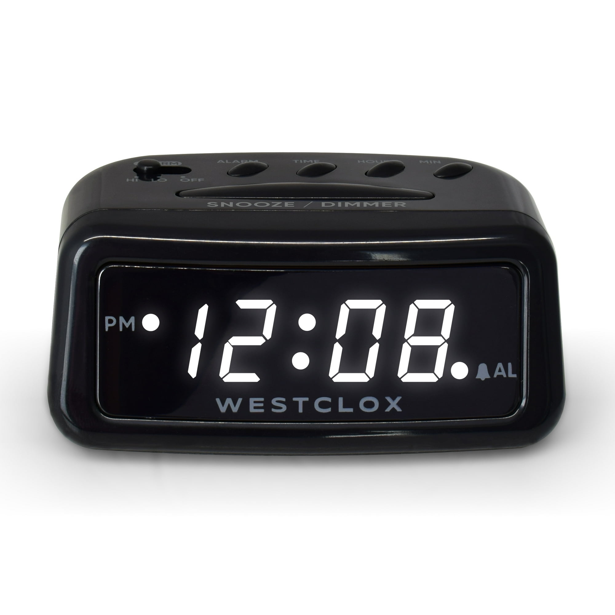 Westclox White LED Alarm Clock with USB type C Charging Port