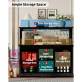 thumbnail image 5 of LIZHOUMIL Farmhouse Coffee Bar Cabinet 55" with Power Outlet, LED Light, MDF, Multi-Color, 5 of 9