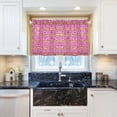 thumbnail image 5 of Yayeee Kitchen Curtains Tier Pair Light Filtering 27"x24" Rod Pocket Short Cafe Window Panel, Pink Doughnuts, 5 of 7