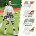 thumbnail image 6 of COEQINE Women Tennis Skirts with Leggings Breathable Ruffle Pleated Soft Golf Leggings with Skirts Brown Leaf Aztec Print Fit Moisture-Wicking Yoga Skort Pants with Pockets, XL, 6 of 7