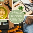 thumbnail image 3 of BambooMN High Carbon, Rust Resistant, Stainless Steel Chef Knife, Kitchen Shears,Swiss Style Fruit/Vegetable Peeler - 3 Piece Kitchen Set for Cooking, 3 of 6
