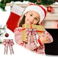 thumbnail image 2 of Uutvmp Christmas Bows, Buffalo Plaid Bow Checkered Ribbon Bow with Pine Cone, Christmas Tree Decoration Bows for Christmas Parties Christmas Trees Indoor Crafts, 2 of 6
