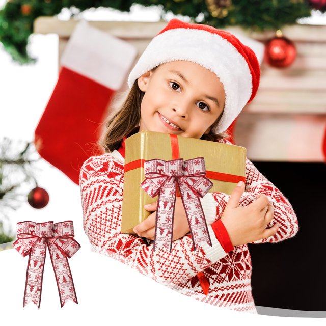 Adornos navideños, adornos navideños, regalos navideños. Lazo navideño de yute de 9,8 pulgadas para colgar. Adornos navideños. Adorno para festival.
