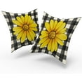 thumbnail image 2 of Sunflower Pillow Covers 18×18 Inch Set of 2 Black White Buffalo Check Farmhouse Spring Summer Decorative Indoor Throw Pillow Covers Cushion Cover for Home Decor Bedroom Living Room Couch Sofa Bed, 2 of 6