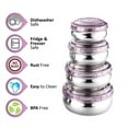 thumbnail image 3 of Wibsil Stainless Steel Containers with Lids in Purple color, Reusable Metal Lunch Containers for Kids, Food Storage Containers, Rustproof & Leakproof, Pack of 4, 3 of 6