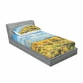thumbnail image 3 of Ambesonne Floral Fitted Sheet & Pillow Sham Set, Western Cactus Spikes, Full, Yellow Blue Green, 3 of 3