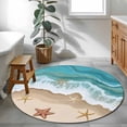 thumbnail image 4 of Round Area Rug-3ft Starfish Summer Beach Ocean Non Slip Washable Circle Carpet Soft Large Floor Rugs for Living Room Bedroom Nursery Office, 4 of 9