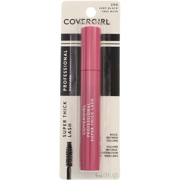 CoverGirl Professional Super Thick Lash Mascara, Very Black [200] 0.30 oz (Pack of 3)
