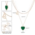 thumbnail image 6 of Linawe Emerald Green Layered Necklaces for Women Trendy, Heart Choker Pendant Necklace Rose Gold Chain Stacked Necklace, Stainless Steel Y2K Preppy Necklace Jewelry, 6 of 7