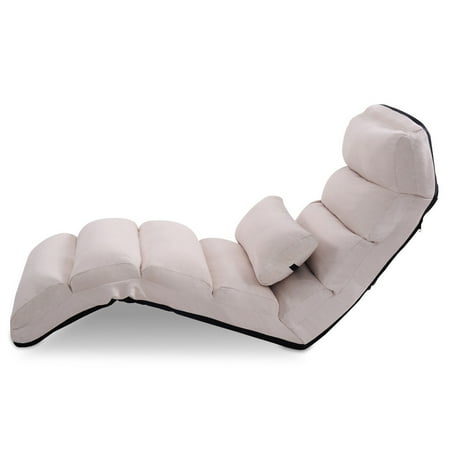 Costway Folding Lazy Sofa Chair Stylish Sofa Couch Beds Lounge Chair W Pillow Beige New Walmart Canada