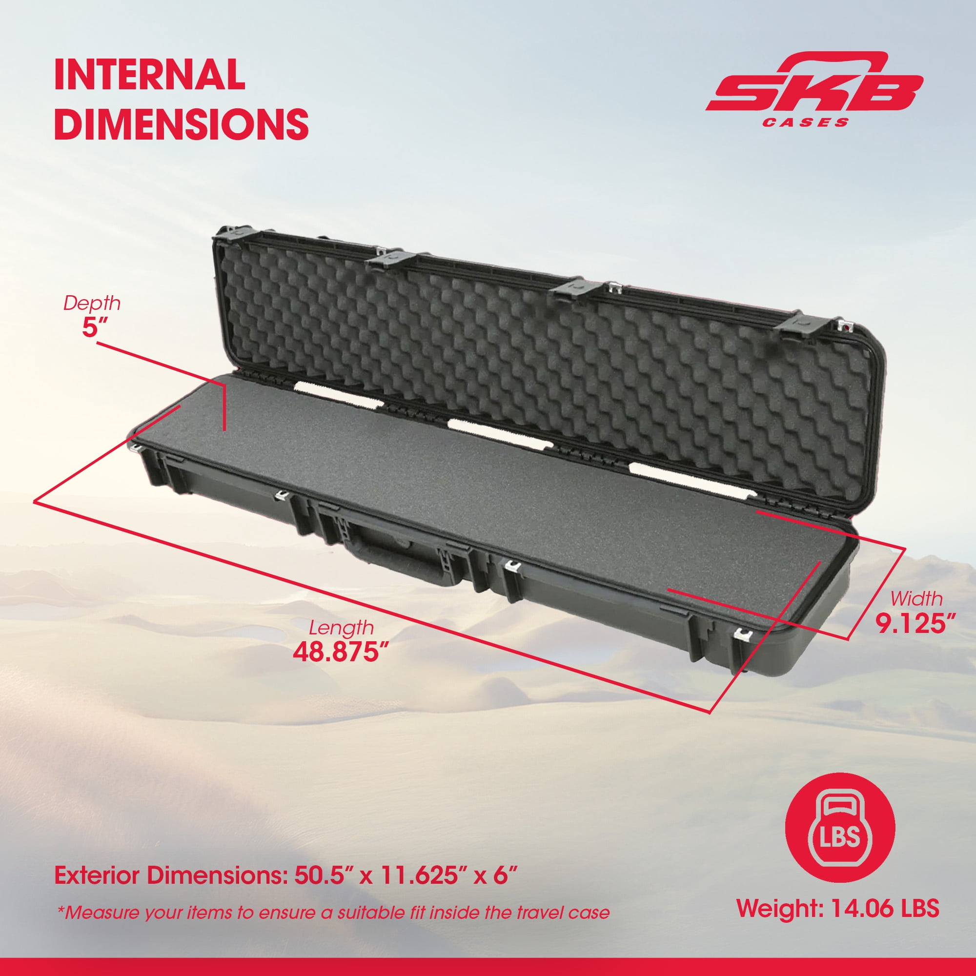 SKB 3I4909SR ISERIES 4909 SINGLE RIFLE CASE 49"X9"X5" WATERPROOF BLACK