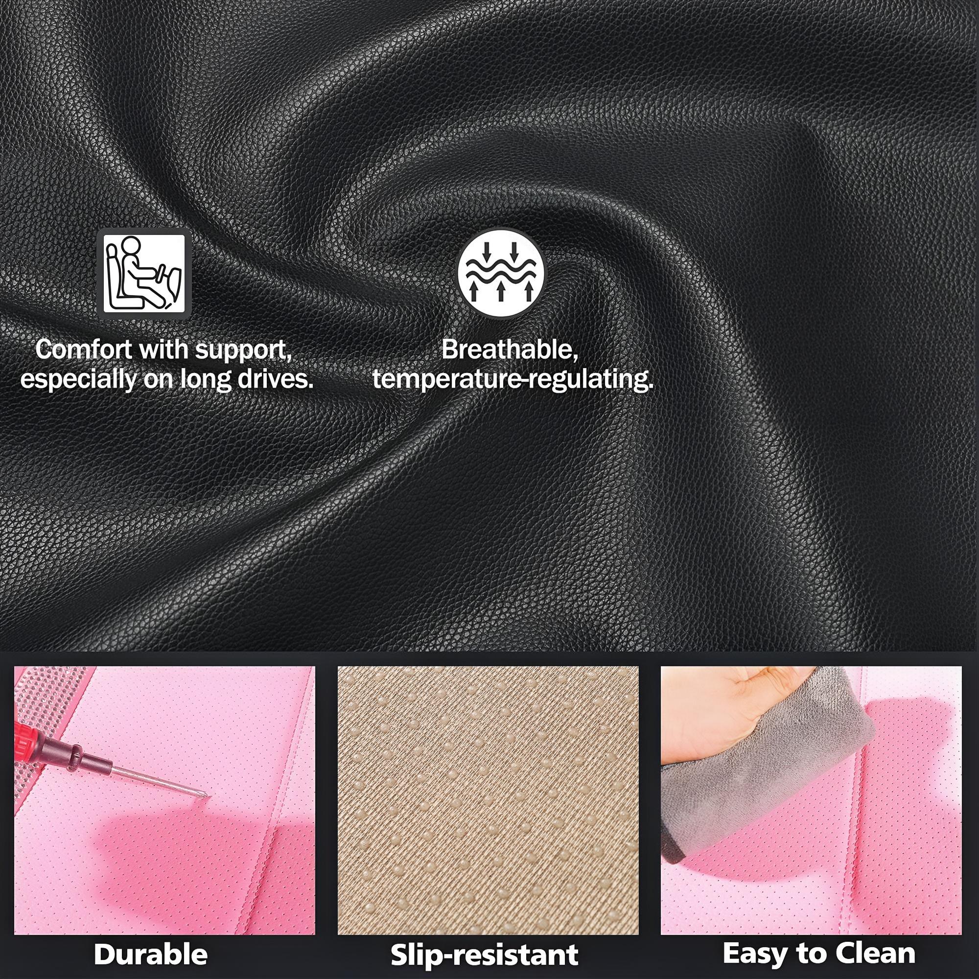 High-End 5-Seat Car Seat Covers Full Set with Pink Crystal Accents, Premium Bling Interior Upgrade for Cars SUVs Trucks, Luxury All-Season Fit
