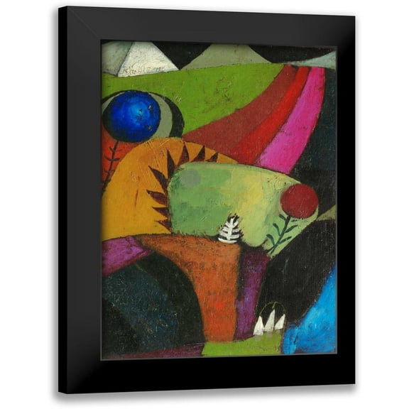 Klee , Paul 12x14 Black Modern Framed Museum Art Print Titled - Three white bluebells
