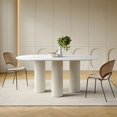 thumbnail image 2 of Modern White Dining Table Simple Design Study Luxury Living Room Table Nordic Receptionist Mesa Comedor Furnitures HD50CZ My Lux Decor Round, 2 of 11