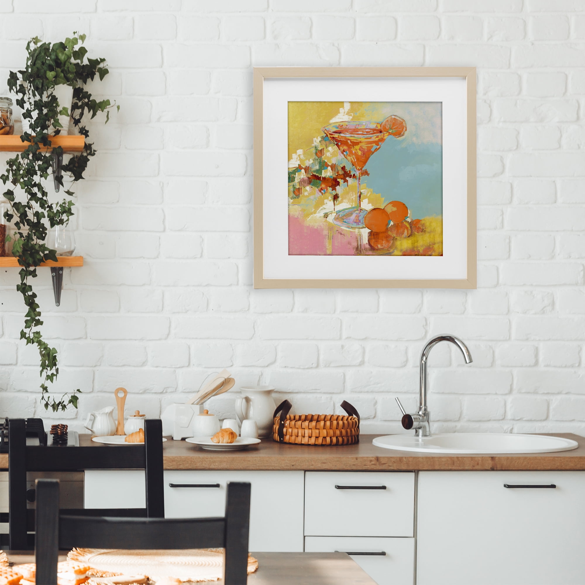 Stupell Industries Summer Citrus Martini Birch Framed Print Under Glass, design by Jane Slivka